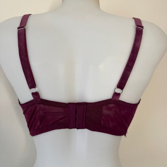 Victoria's Secret Dream Angels Lined Demi Lace Crushed Velvet Purple Sz 36DDD - Picture 2 of 14